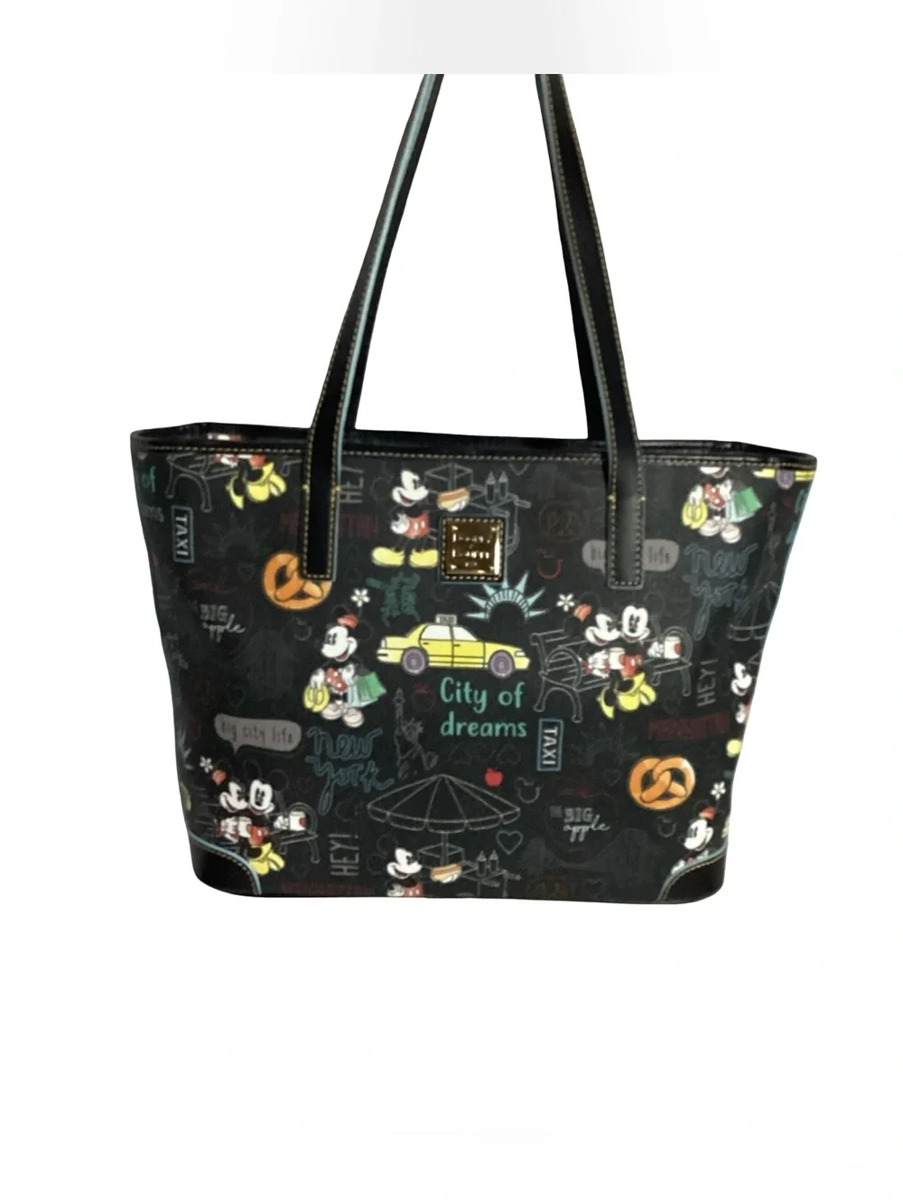 Dooney & Bourke Disney Mickey & Minnie Mouse New York City Icons Tote Bag EUC